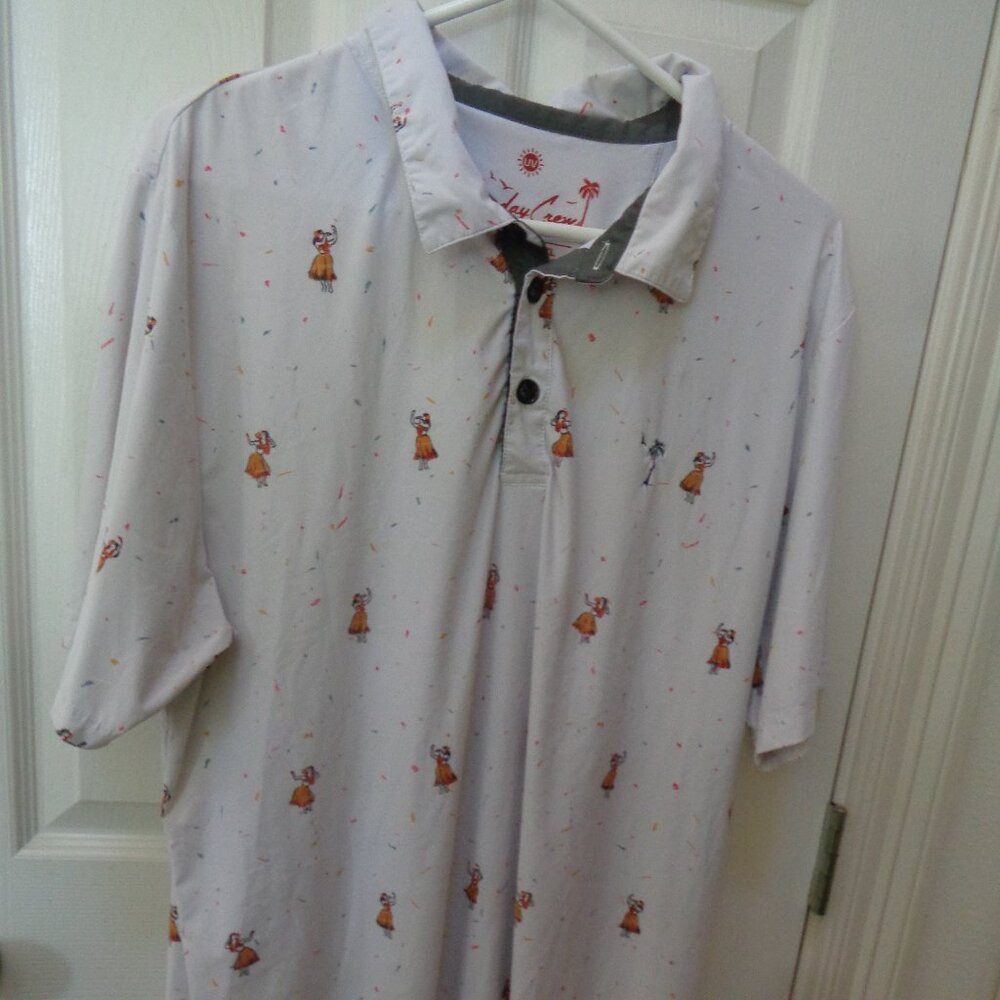 Sunday Crew Hula Girls Men's Polo Shirt XL UPF 50+